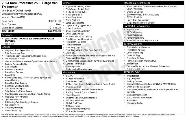 2024 RAM ProMaster 2500 High Roof