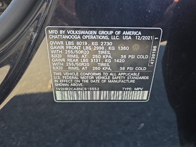 2022 Volkswagen Atlas 3.6L V6 SE w/Technology