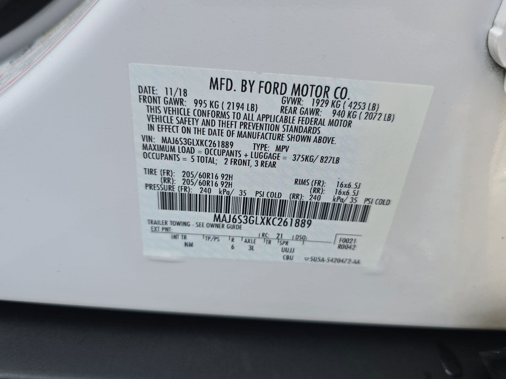 2019 Ford EcoSport SE