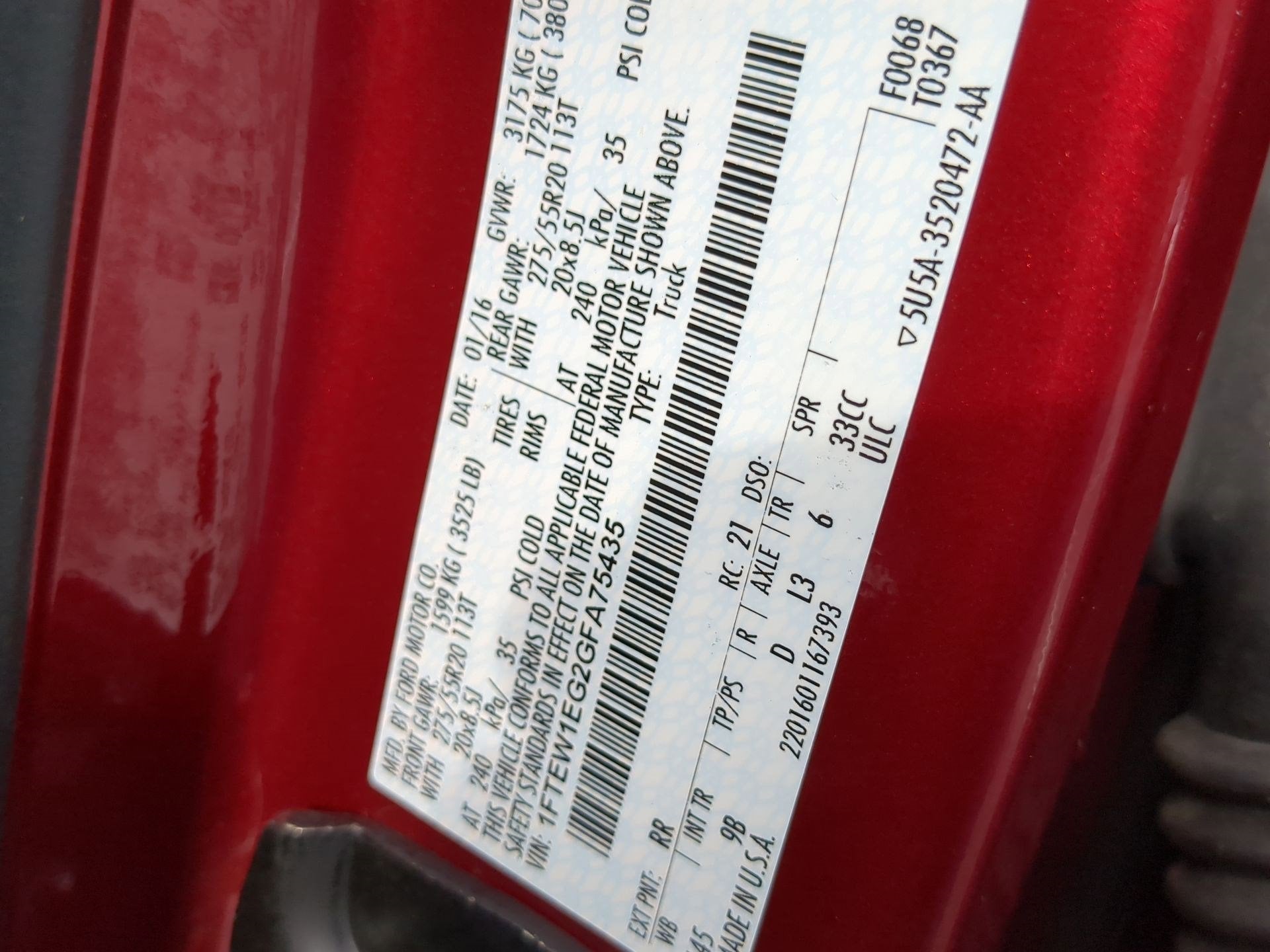 2016 Ford F-150 Platinum