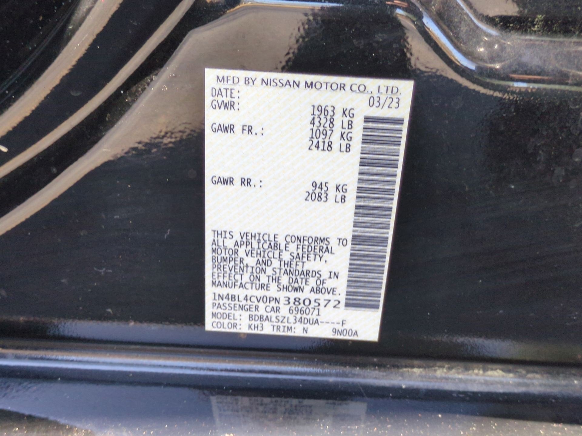 2023 Nissan Altima 2.5 SR