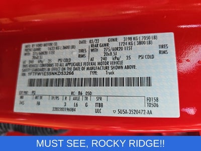 2022 Ford F-150 XLT **ROCKY RIDGE**