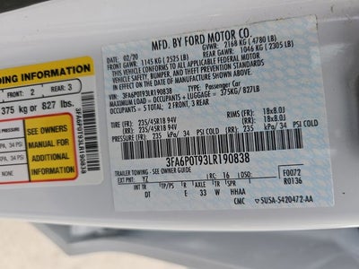 2020 Ford Fusion SE