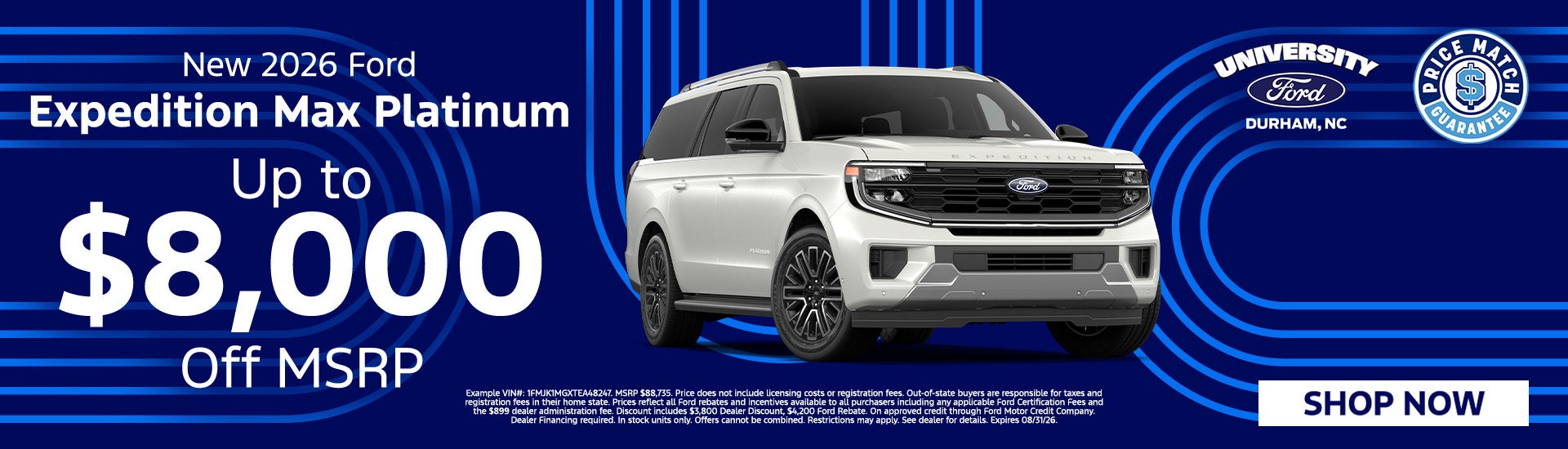 Save $8,000 on a New Expedition!